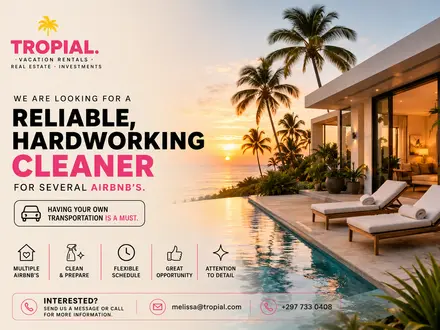 Agent d’Entretien Recherché à Aruba – Locations de Vacances