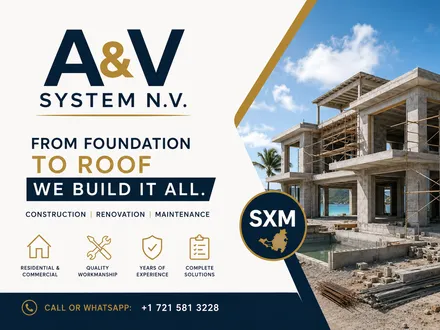 Services de Construction & Rénovation – A&V SYSTEM N.V. SXM