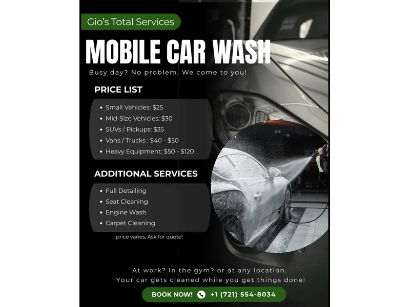 Gio’s Total Services- Mobile Car Wash Services 