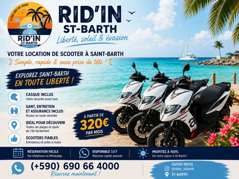 Scooterverhuur in St-Barth | Dag- & Maandverhuur