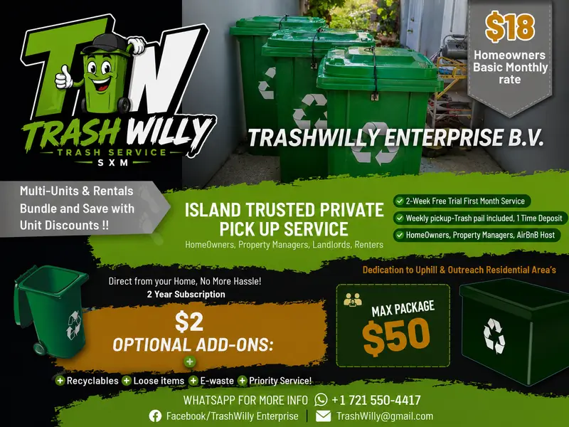 Trash Pickup, Dumpster Rental and Waste Services SXM